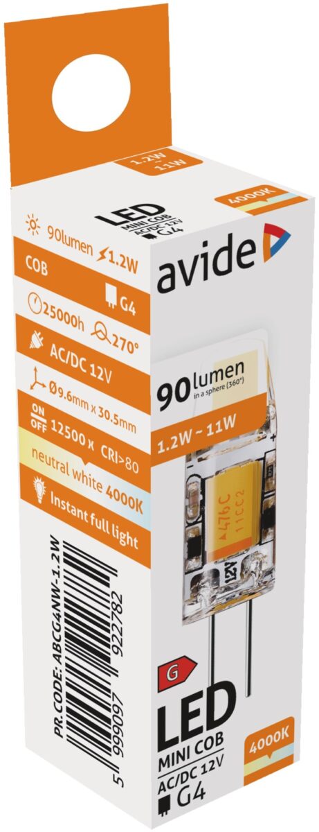 Avide LED 1.2W G4 COB NW 4000K | BR (SKU:ABCG4NW-1.2W) Kapszula