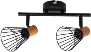 Avide Mennyezeti Lámpa Luna 2xE14 Foglalattal Fekete | BR (SKU:ABCL-LU2B) Fényforrás nélküli