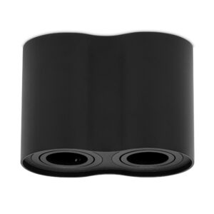 Avide GU10 Lámpatest Kerek Fekete Dönthető Dupla | BR (SKU:ABD2RS-96125-B) Fényforrás nélküli