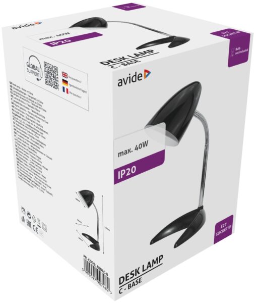 Avide Basic Asztali Lámpa C Talpú Fekete *Sérült csomagolás* | BR (SKU:ABDLC-B-SCS) Egyéb