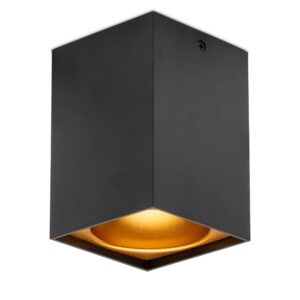 Avide GU10 Lámpatest Négyzetes Fekete-Arany | BR (SKU:ABDLS-97140-BG) Fényforrás nélküli