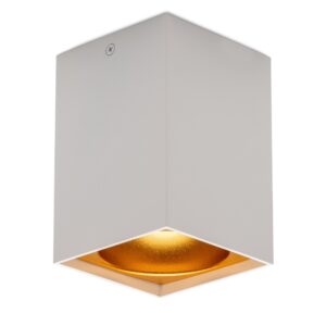 Avide GU10 Lámpatest Négyzetes Fehér-Arany | BR (SKU:ABDLS-97140-WG) Fényforrás nélküli