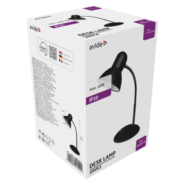 Avide Basic Asztali Lámpa Simple Fekete | BR (SKU:ABDLS-B) Basic