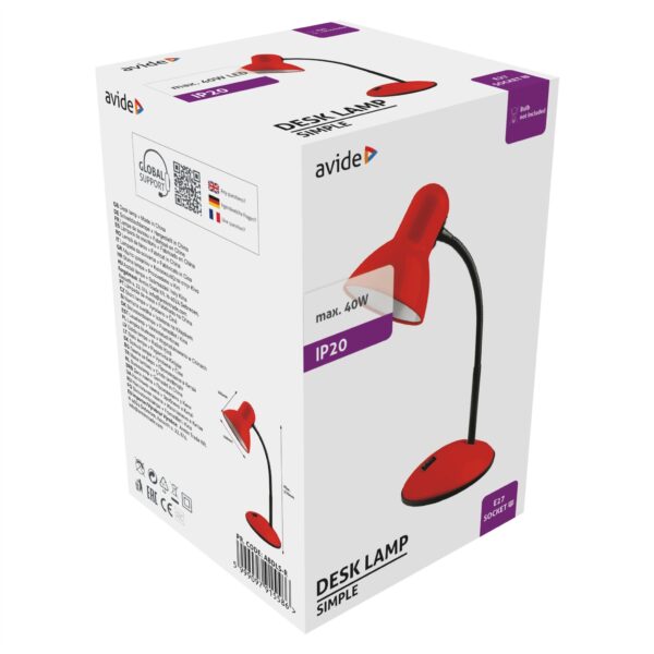 Avide Basic Asztali Lámpa Simple Piros | BR (SKU:ABDLS-R) Basic Avide Basic Asztali Lámpa Simple Piros | BR (SKU:ABDLS-R) Basic