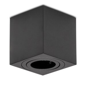 Avide GU10 Lámpatest Négyzetes Fekete Dönthető | BR (SKU:ABDLSS-92125-B) Fényforrás nélküli