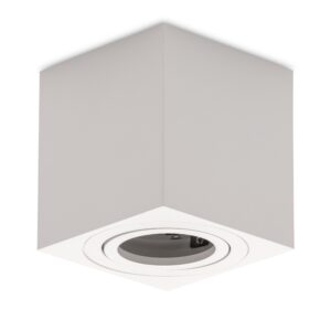 Avide GU10 Lámpatest Négyzetes Fehér Dönthető | BR (SKU:ABDLSS-92125-W) Fényforrás nélküli