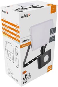 Avide LED Reflektor Slim SMD Keret nélküli 10W NW 4000K Mozgásérzékelős PIR | BR (SKU:ABFLFNW-10W-PIR) Keret nélküli