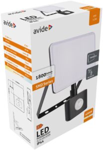 Avide LED Reflektor Slim SMD Keret nélküli 20W NW 4000K Mozgásérzékelős PIR | BR (SKU:ABFLFNW-20W-PIR)