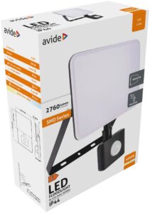 Avide LED Reflektor Slim SMD Keret nélküli 30W NW 4000K Mozgásérzékelős PIR | BR (SKU:ABFLFNW-30W-PIR) Keret nélküli