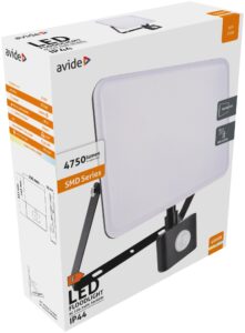 Avide LED Reflektor Slim SMD Keret nélküli 50W NW 4000K Mozgásérzékelős PIR | BR (SKU:ABFLFNW-50W-PIR) Keret nélküli