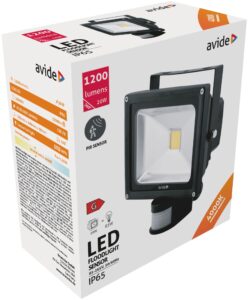 Avide LED Reflektor 20W NW 4000K Mozgásérzékelős PIR | BR (SKU:ABFLNW-20W-PIR) COB