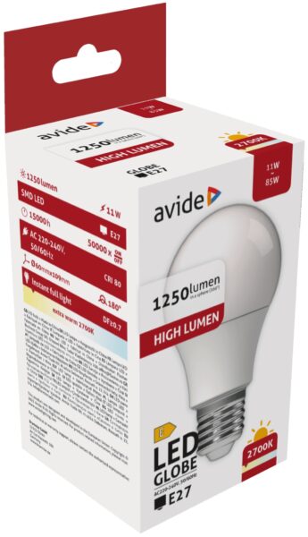 Avide LED Globe A60 11W E27 EW 2700K | BR (SKU:ABG27EW-11W-AP) LED izzók