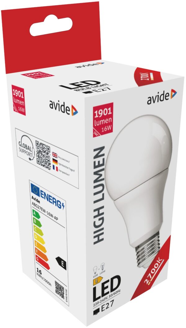Avide LED Globe A70 16W E27 EW 2700K | BR (SKU:ABG27EW-16W-AP) Gömb