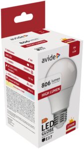Avide LED Globe A60 8W E27 EW 2700K | BR (SKU:ABG27EW-8W-AP) Gömb