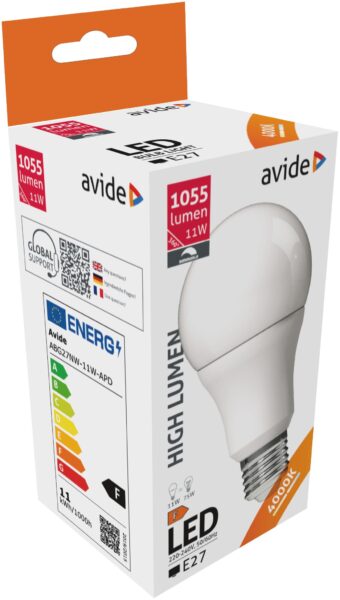 Avide LED Globe Fényerőszabályzós A60 11W E27 NW 4000K | BR (SKU:ABG27NW-11W-APD) LED izzók
