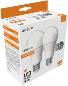 Avide LED Globe Twin Pack A60 13W E27 NW 4000K | BR (SKU:ABG27NW-13W-APTP) Gömb
