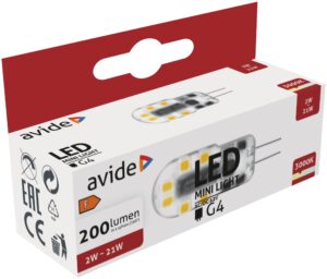 Avide LED 2W G4 WW 3000K Fekvő | BR (SKU:ABG4WW-2W-B) Kapszula