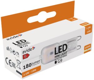 Avide LED 2.5W G9 NW 4000K fekvő | BR (SKU:ABG9NW-2.5W-B) Kapszula