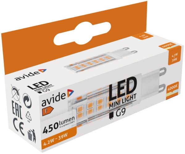 Avide LED 4.2W G9 NW 4000K fekvő | BR (SKU:ABG9NW-4.2W-B) LED izzók Avide LED 4.2W G9 NW 4000K fekvő | BR (SKU:ABG9NW-4.2W-B) LED izzók