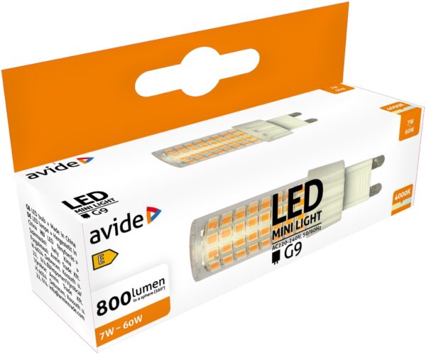 Avide LED 7W G9 NW 4000K fekvő | BR (SKU:ABG9NW-7W-B) LED izzók Avide LED 7W G9 NW 4000K fekvő | BR (SKU:ABG9NW-7W-B) LED izzók