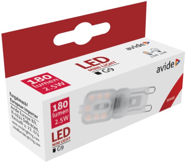 Avide LED 2.5W G9 WW 3000K fekvő | BR (SKU:ABG9WW-2.5W-B) LED izzók Avide LED 2.5W G9 WW 3000K fekvő | BR (SKU:ABG9WW-2.5W-B) LED izzók