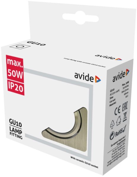 Avide GU10 Keret Négyzetes Alu | BR (SKU:ABGU10F-ALU-S) Alu