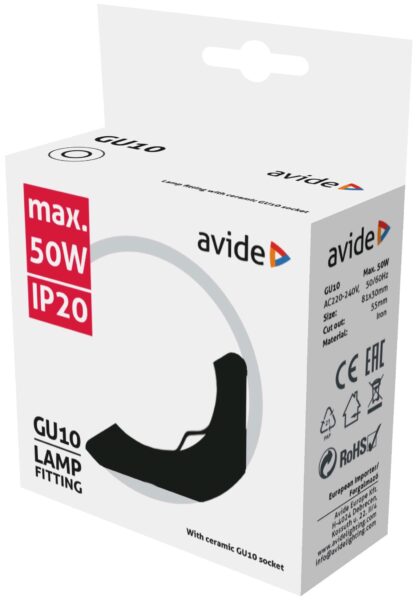 Avide GU10 Keret Domború Fekete | BR (SKU:ABGU10F-C-B) GU10 keretek Avide GU10 Keret Domború Fekete | BR (SKU:ABGU10F-C-B) GU10 keretek