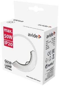 Avide GU10 Keret Domború Fehér | BR (SKU:ABGU10F-C-W) Fix Domború