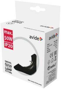 Avide GU10 Keret Domború Forgatható Fekete | BR (SKU:ABGU10F-CS-B)