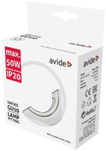 Avide GU10 Keret Domború Forgatható Fekete | BR (SKU:ABGU10F-CS-B)