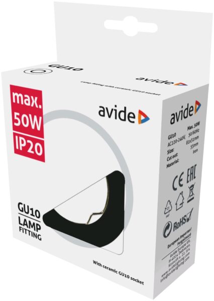 Avide GU10 Keret Normál Fekete | BR (SKU:ABGU10F-N-B) GU10 keretek Avide GU10 Keret Normál Fekete | BR (SKU:ABGU10F-N-B) GU10 keretek