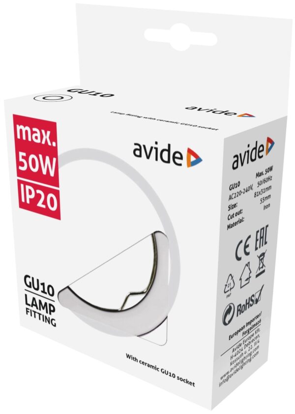 Avide GU10 Keret Normál Króm | BR (SKU:ABGU10F-N-CH) Fix