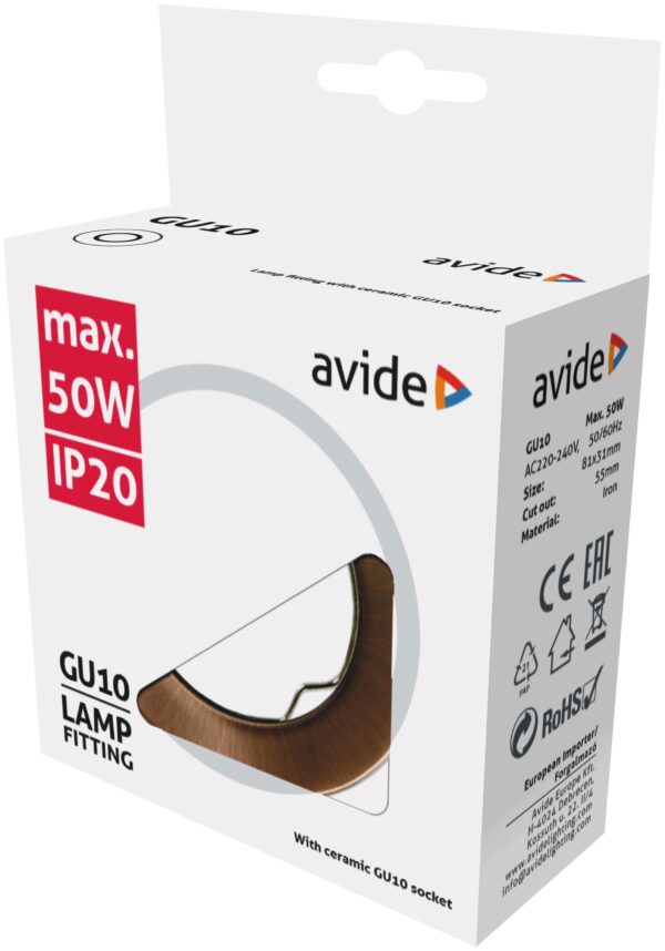 Avide GU10 Keret Normál Réz | BR (SKU:ABGU10F-N-CO) Fix