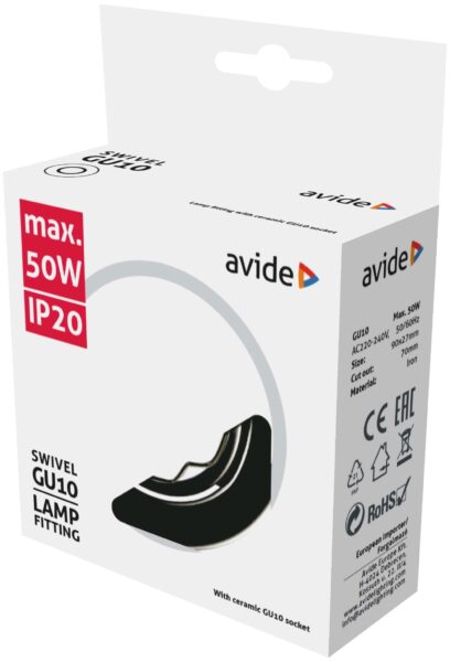 Avide GU10 Keret Normál Forgatható Fekete | BR (SKU:ABGU10F-NS-B) GU10 keretek Avide GU10 Keret Normál Forgatható Fekete | BR (SKU:ABGU10F-NS-B) GU10 keretek
