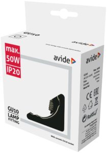 Avide GU10 Keret Négyzetes Fekete | BR (SKU:ABGU10F-S-B) Fix