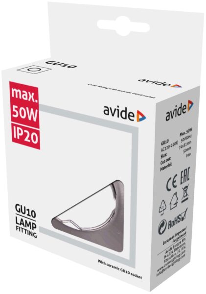 Avide GU10 Keret Négyzetes Króm | BR (SKU:ABGU10F-S-CH) GU10 keretek Avide GU10 Keret Négyzetes Króm | BR (SKU:ABGU10F-S-CH) GU10 keretek