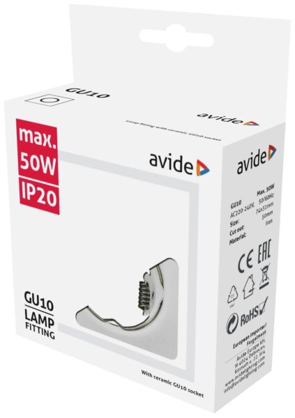 Avide GU10 Keret Négyzetes Fehér | BR (SKU:ABGU10F-S-W) Fix Avide GU10 Keret Négyzetes Fehér | BR (SKU:ABGU10F-S-W) Fix