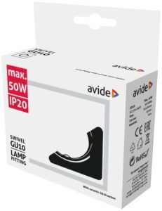 Avide GU10 Keret Négyzetes Forgatható Fekete | BR (SKU:ABGU10F-SS-B) Forgatható