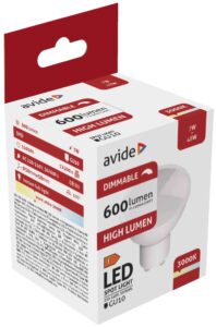 Avide LED Spot Plastic Fényerőszabályzós 7W GU10 WW 3000K *Sérült csomagolás* | BR (SKU:ABGU10WW-7W-APD-SCS) Szpot