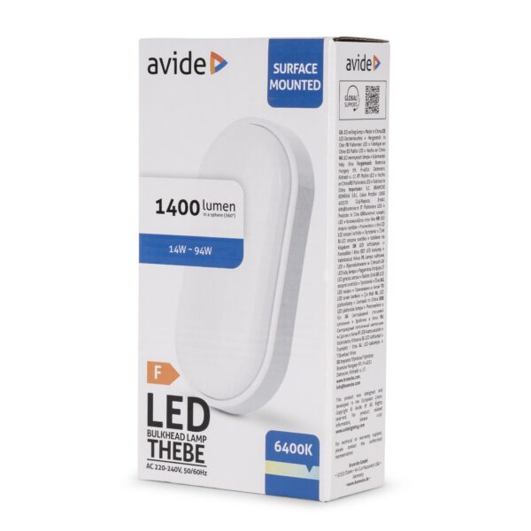 Avide Value Cseppálló Mennyezeti Lámpa Thebe Ovális IP54 14W CW 6400K Fehér | BR (SKU:ABHL54-O-14W-CW-THE-W) IP Védett Avide Value Cseppálló Mennyezeti Lámpa Thebe Ovális IP54 14W CW 6400K Fehér | BR (SKU:ABHL54-O-14W-CW-THE-W) IP Védett
