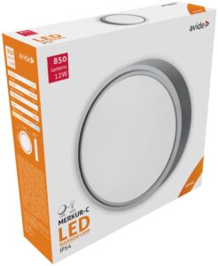 Avide Cseppálló Mennyezeti Lámpa Merkur-C Kerek IP54 12W NW 4000K Szürke | BR (SKU:ABHL54-RG-12W-NW) IP Védett