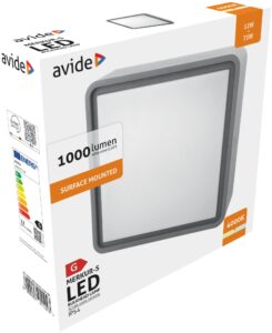 Avide Cseppálló Mennyezeti Lámpa Merkur-S Négyzetes IP54 12W NW 4000K Szürke | BR (SKU:ABHL54-SG-12W-NW) IP Védett