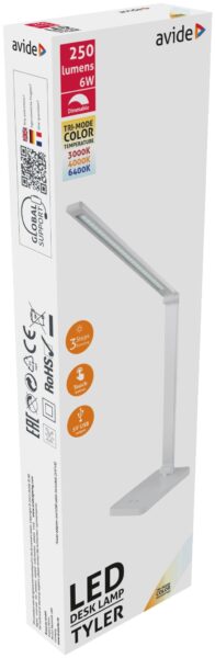 Avide LED Asztali Lámpa Tyler Fehér 6W | BR (SKU:ABLDL-6W-TYL-W) LEDes