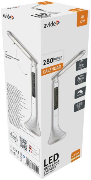Avide LED Asztali Lámpa Naptár Fehér 5W | BR (SKU:ABLDL-CALENDAR-5W) Asztali és állólámpák
