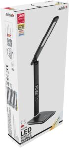 Avide LED Asztali Lámpa Irodai Bőrhatású Naptár Nathan Fekete 6W | BR (SKU:ABLDL-OLC-6W-BL) LEDes