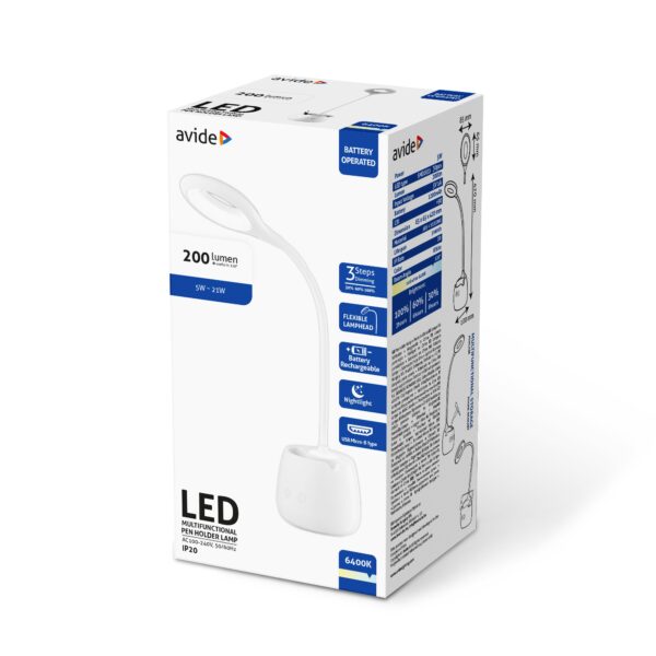 Avide LED Asztali lámpa tolltartóval 5W | BR (SKU:ABLDL-PENCASE-5W-N) LEDes Avide LED Asztali lámpa tolltartóval 5W | BR (SKU:ABLDL-PENCASE-5W-N) LEDes