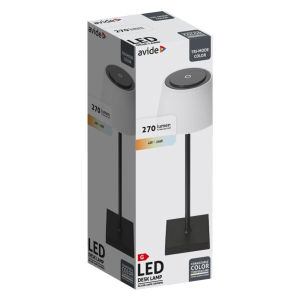 Avide LED Asztali Lámpa Fekete USB 4W | BR (SKU:ABLDL-USB-B-4W) LEDes