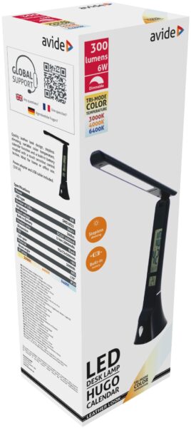 Avide LED Asztali Lámpa Bőrhatású Naptár Hugo Fekete 6W | BR (SKU:ABLDLC-6W-B-HG) Asztali és állólámpák Avide LED Asztali Lámpa Bőrhatású Naptár Hugo Fekete 6W | BR (SKU:ABLDLC-6W-B-HG) Asztali és állólámpák