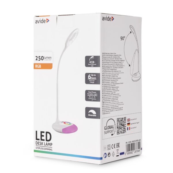 Avide LED Asztali Lámpa RGB Fehér 4W | BR (SKU:ABLDLRGB-4W)