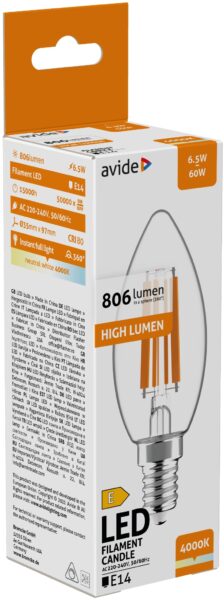 Avide LED Filament Globe 7W E27 WW 2700K | BR (SKU:ABLFG27WW-7W) LED izzók